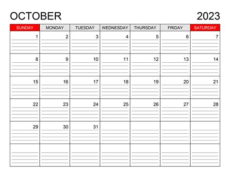 Calendar For October 2023 Free Calendarsu