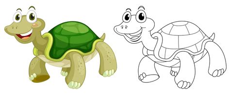 Animal Outline For Cute Turtle 374085 Vector Art At Vecteezy