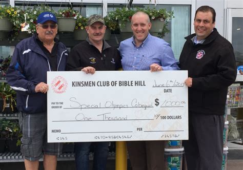 Donation To Special Olympics Cobequid Bible Hill Kinsmen