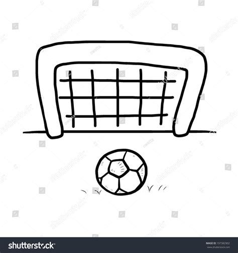 Football Soccer Goal Cartoon Vector Illustration เวกเตอร์สต็อก ปลอด
