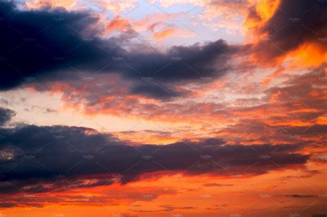 Colorful Dramatic Sky With Clouds At ~ Nature Photos ~ Creative Market