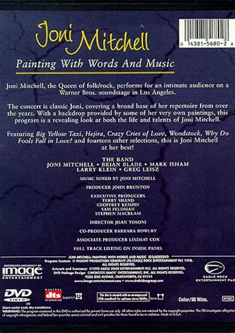 Joni Mitchell Painting With Words Music DTS DVD 1998 DVD Empire
