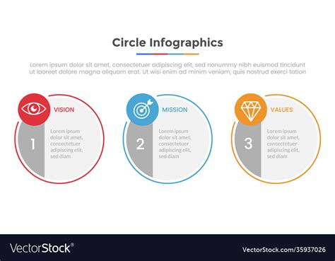 Circle Infographic With 3 List Point And Modern Vector Image