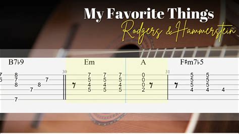 My Favorite Things Rodgers And Hammerstein Fingerstyle Guitar Tutorial Tab And Chords Youtube