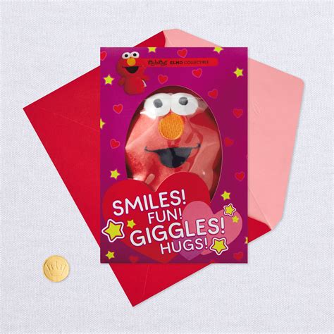Itty Bittys Sesame Street Elmo Valentines Day Card With Stuffed