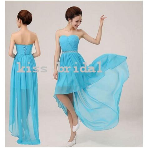 Bridesmaid Dresses After Short Before Long Strapless Corset Beading
