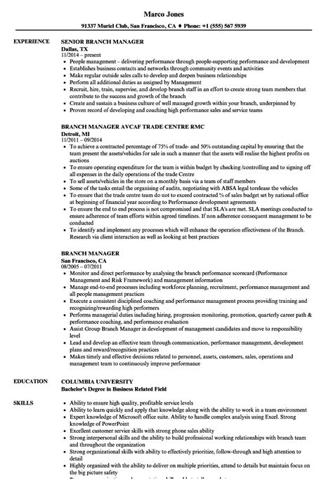 Check spelling or type a new query. Branch Manager Resume Samples | Velvet Jobs