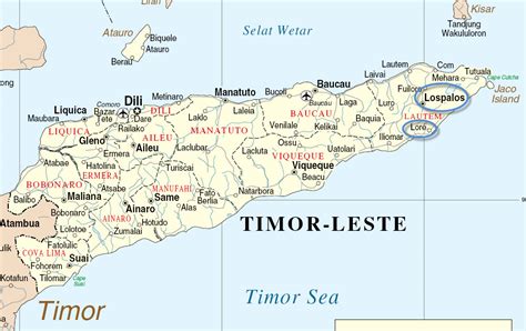 Mapa Timor Leste Lor Rute Norte