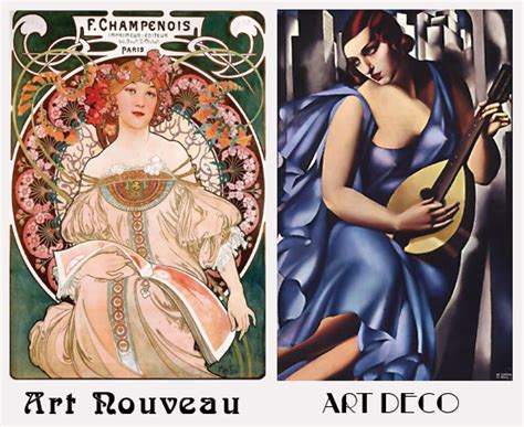 Art Deco And Art Nouveau Decorating Style The Difference Between Art