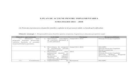 Plan De Actiune Pentru Implementarea De · Xplan De Ac Țiune Pentru