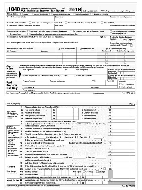 Irs 1040 Form 2018 Irs Form 1040 Schedule D Download Fillable Pdf Or