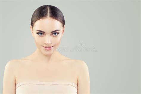 Perfect Woman Portrait Healthy Spa Model With Clear Skin Stock Photo