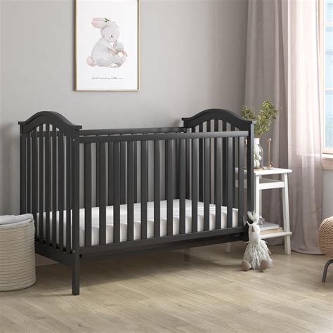 Baby Relax Adelyn 2 In 1 Convertible Wood Nursery Crib Black Walmart