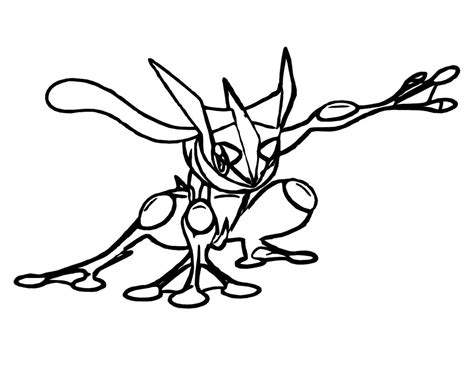 Greninja Pokemon Ash Coloring Pages Sketch Coloring Page