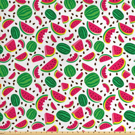 Fruit Fabric By The Yard Upholstery Pattern Of Summer Themed Full And