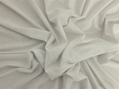 White Modal Spandex Carbon Mesh Jersey Knit Fabric By The Yard And