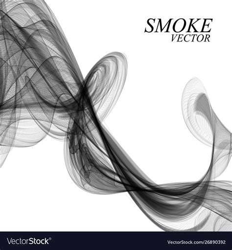 Abstract Black Smoke On White Background Vector Image