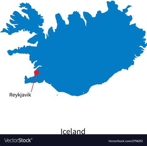 Detailed Map Of Iceland And Capital City Reykjavik