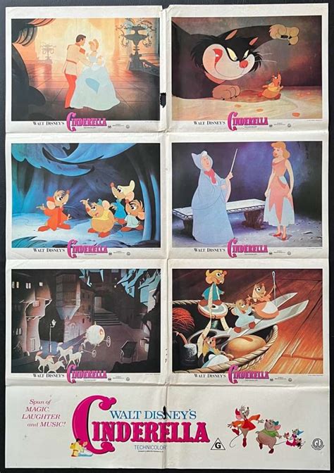 All About Movies Cinderella 1950 Poster Original Photosheet 1984 Re
