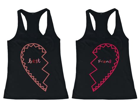 365 Printing Bff Tank Tops Best Friend Matching Hearts Matching