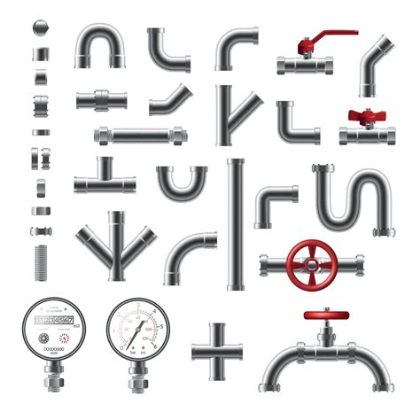 Pipes Realistic Set Vector Illustration 2944258 Vector Art At Vecteezy