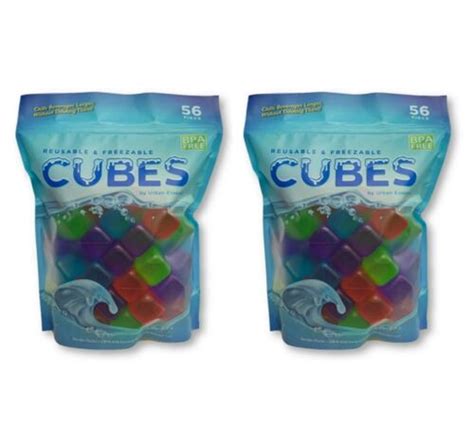 Pack Of 112 Reusable Plastic Ice Cubes Bpa Free Resealable Bag For Easy