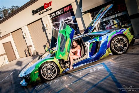 Cars And Girls Uniquely Wrapped Lamborghini Aventador Roadster Gtspirit