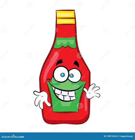 Happy Cartoon Illustration Of Ketchup Sauce Bottle Stock Illustration Illustration Of Ketchup