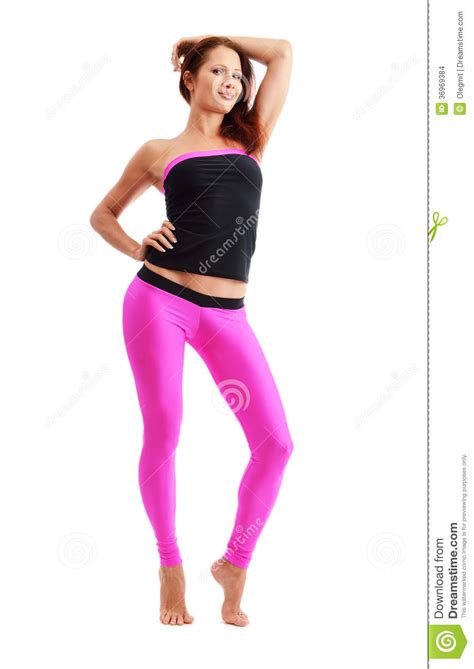 A Slim Woman In Sport Clothes For Fitness Stock Photo Image Of Female