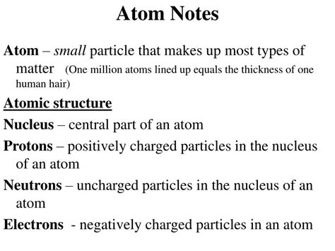 Ppt Atom Notes Powerpoint Presentation Free Download Id613030