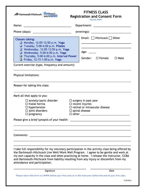 Fitness Center Gym Registration Form Fill Out And Sign Online Dochub