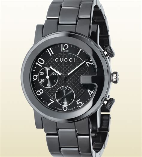 Lyst Gucci G Chrono Ceramic Watch In Black For Men