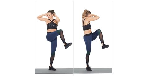 Circuit Standing Elbow To Knee Bodyweight Workout For Arms And Abs POPSUGAR Fitness Photo