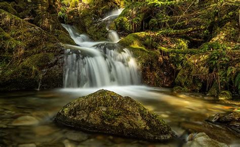 Hd Wallpaper Stream Stone England Waterfall Moss River Cascade