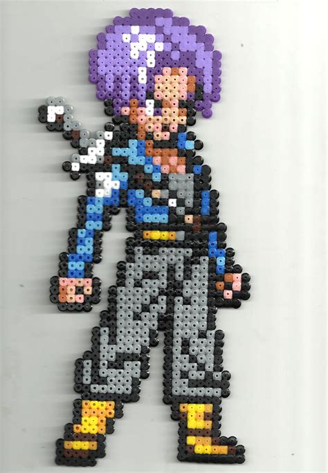 Son gokû, a fighter with a monkey tail, goes on a quest with an assortment of odd characters in search of the dragon balls, a set of crystals that can give its bearer anything they desire. Trunks (Dragonball Z) from Pixelsior! on Storenvy | Dragonball Z | Pinterest | Perler beads ...