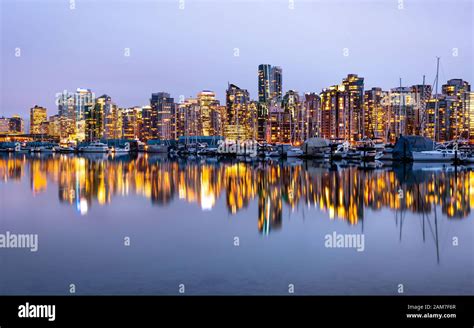Vancouver Skyline With Waterfront Stock Photo Alamy