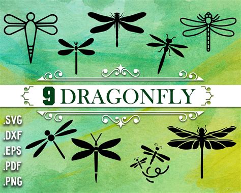 Digital File File For Cricut Dragonfly Svg Dragonfly Floral Svg Png Eps