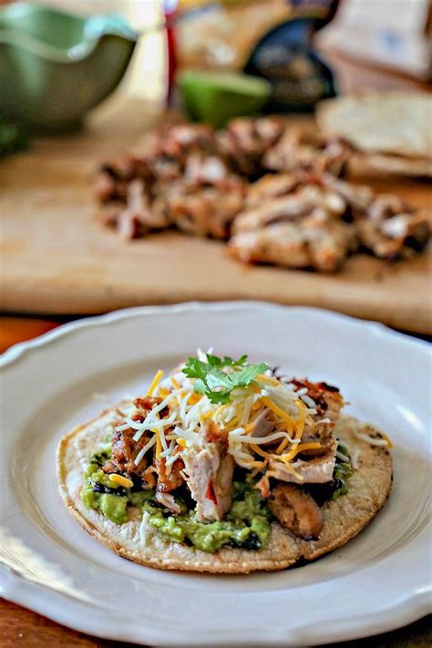We served the chicken with mexican rice for a delightful and easy meal. Grilled Chicken Tostadas With Roasted Poblano Guacamole ...