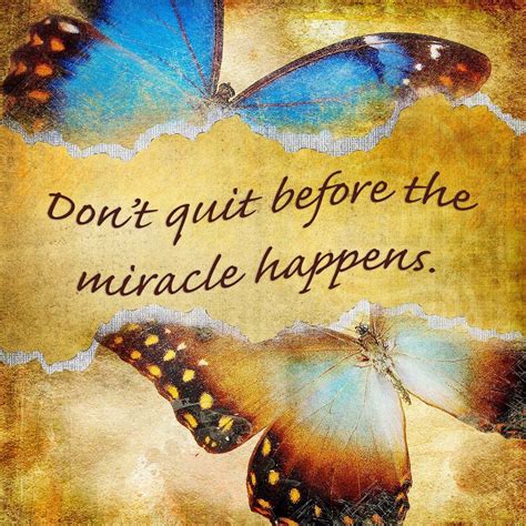 Dont Quit Before The Miracle Happens Butterfly Vinyl Print