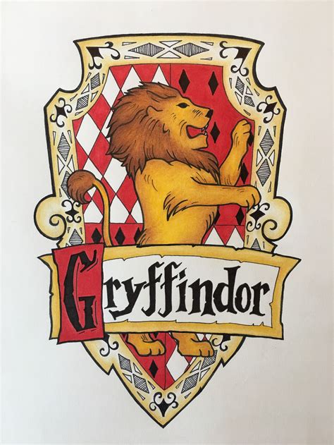 Gryffindor Wappen 85 X 11 Druck Etsy