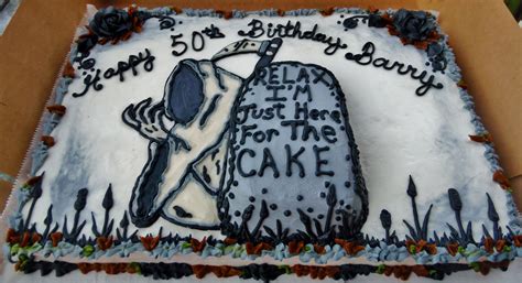 Grimm Reaper Buttercream Cake W Raised Gravestone Im Just Here