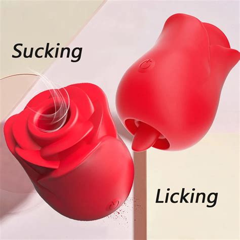 Women Masturbation Lick Vibator Sex Toy Tongue Licking Sucking Nipple Clitoral Stimulation Rose