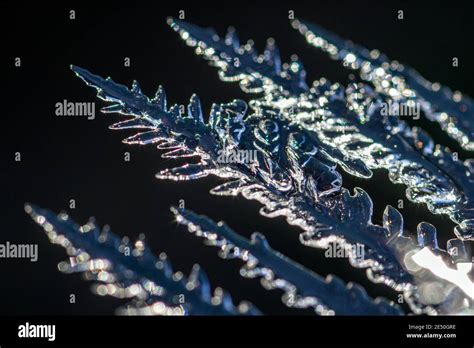 Macro Ice Crystals Stock Photo Alamy