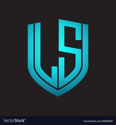Ls Logo Monogram With Emblem Shield Design Vector Image