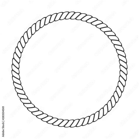 Round Rope Frame Circle Ropes Rounded Border And Decorative Marine Cable Frame Circles Rounds