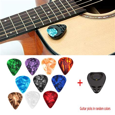 10 Pcs Guitar Picks And Guitar Pick Holder Set For Acoustic Guitar