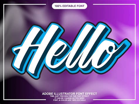 Premium Vector Modern Hello Script Editable Font Effect
