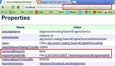 ATG Search and Search engine activity log