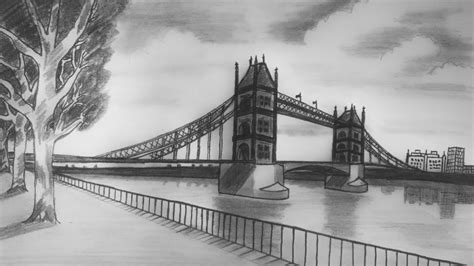 London Bridge Drawing Easily Step By Step Pencil Art Step By Step