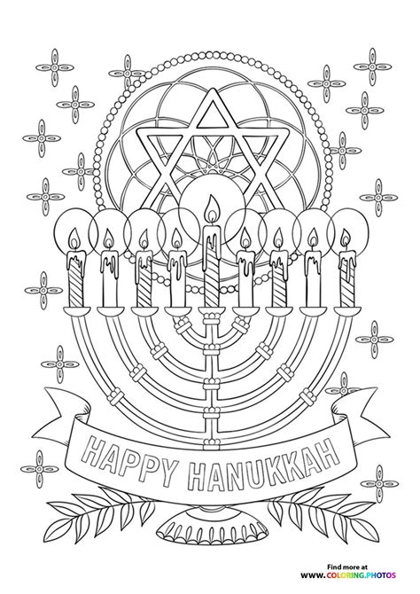 Menorah Happy Hanukkah Coloring Pages For Kids